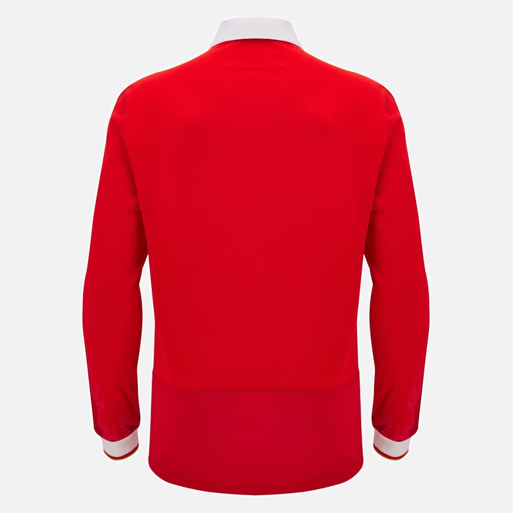 Maillot de rugby à manches longues Macron Pays de Galles en coton pour homme