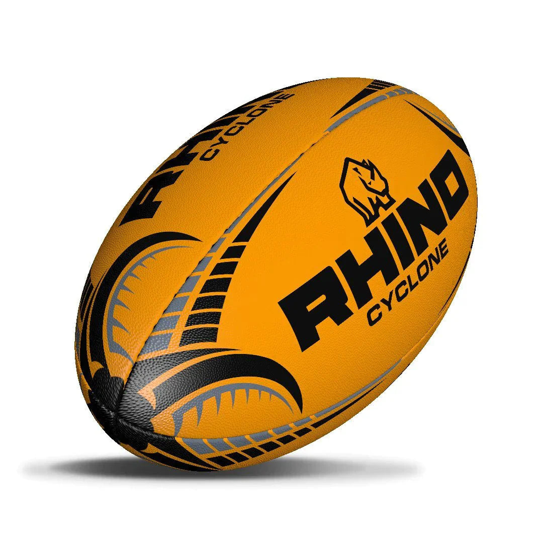 Ballon De Rugby Rhino Cyclone Orange Fluo Taille 3