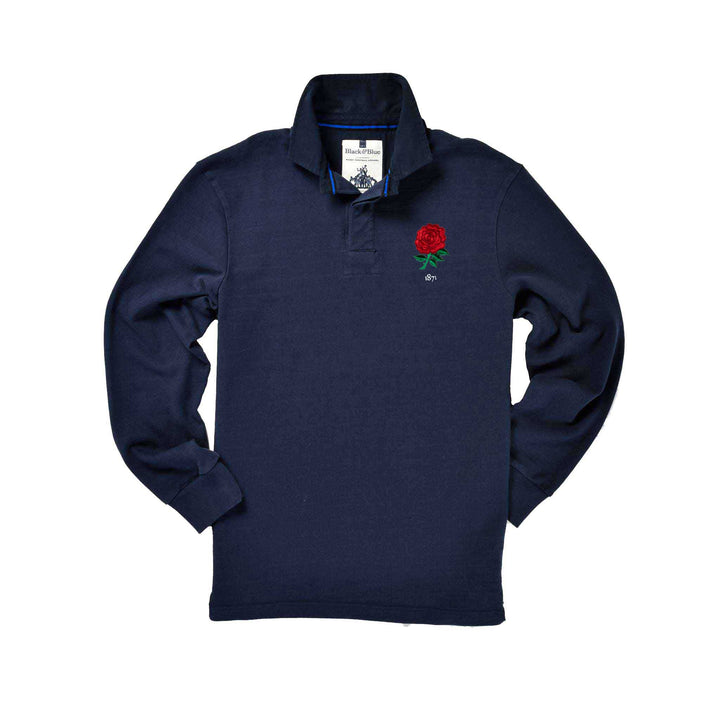 Black & Blue 1871 England 1871 Rugby Shirt – Navy Collar