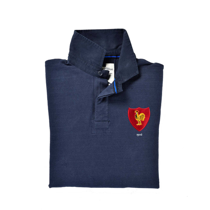 Black & Blue 1871 France 1906 Rugby Shirt – Navy Collar