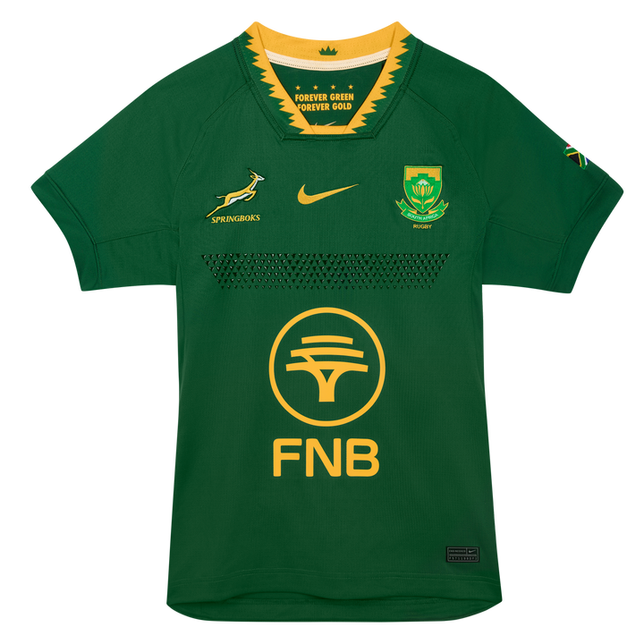 Nike Springboks Men's Match Replica Rugby Shirt Home Gorge Green