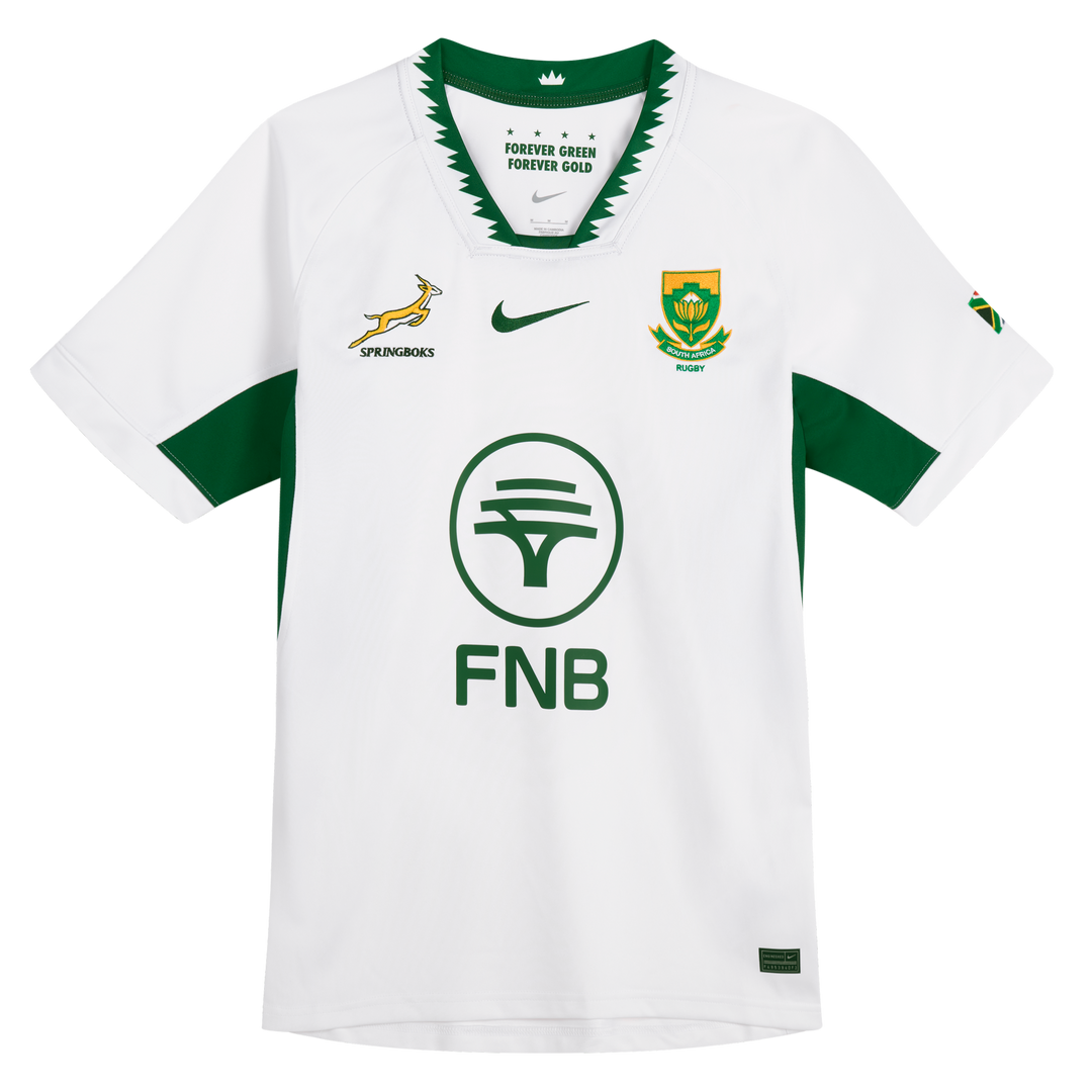 Maglia da rugby Nike Springboks Stadium da uomo, da trasferta, bianca