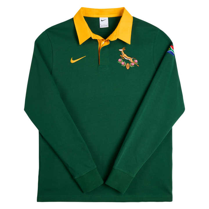 Nike Springboks Men's Long Sleeve Rugby Shirt Home Gorge Green