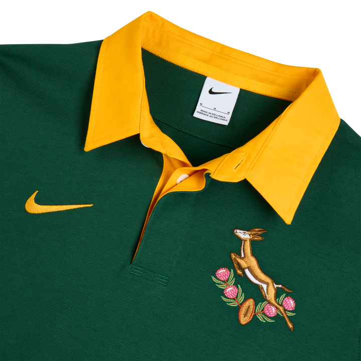 Nike Springboks Men's Long Sleeve Rugby Shirt Home Gorge Green
