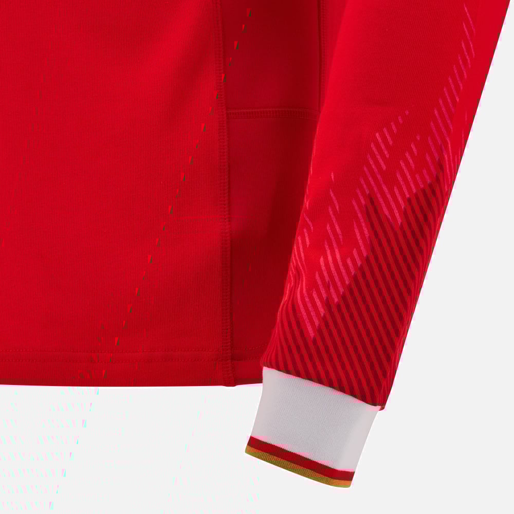 Maillot de rugby à manches longues Macron Pays de Galles en coton pour homme