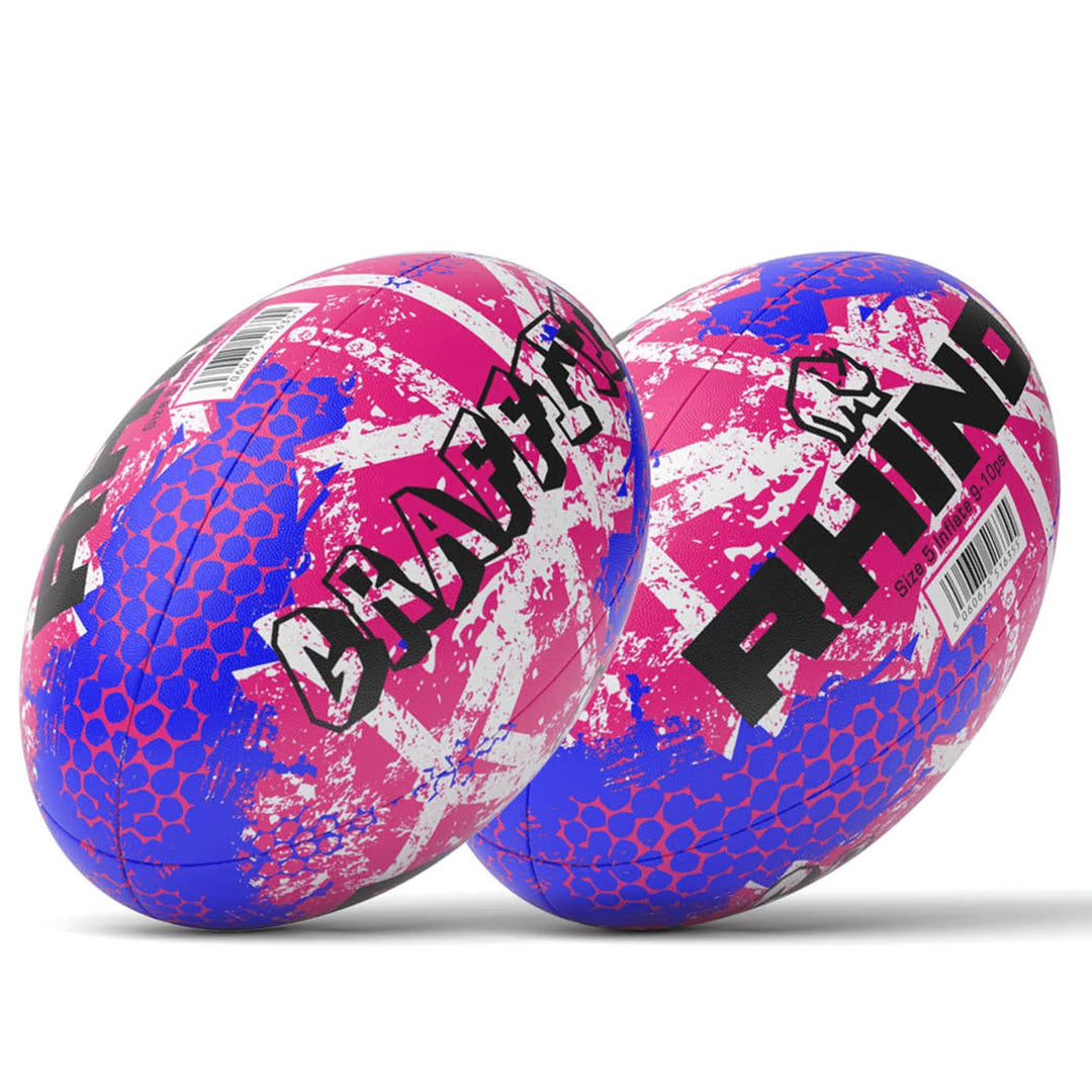 Rhino Graffiti Rugby Ball Size 5 Pink