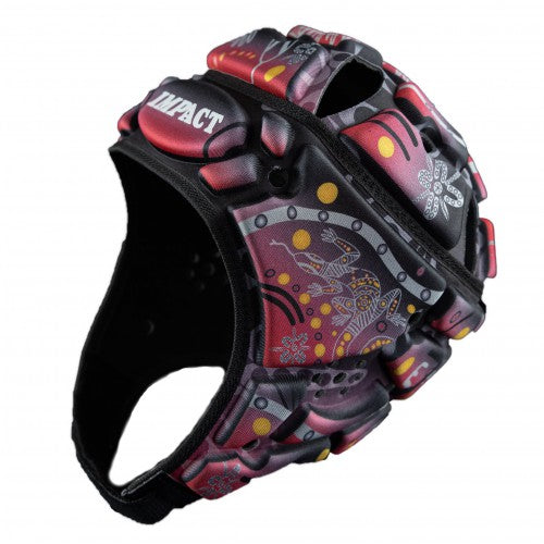Impact Rugby Indigenous Black/Red Headguard
