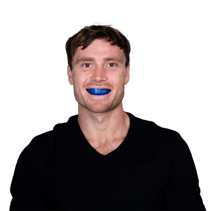 OPRO Gold Ultra Fit Mouthguard Blue/White