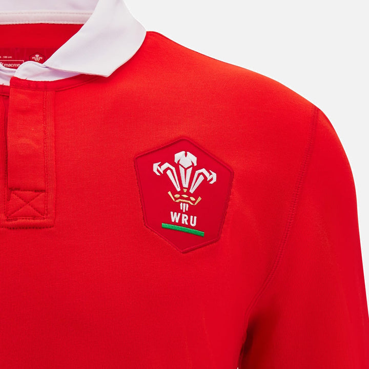 Macron Wales Rugby Long Sleeve Cotton Home Shirt Men
