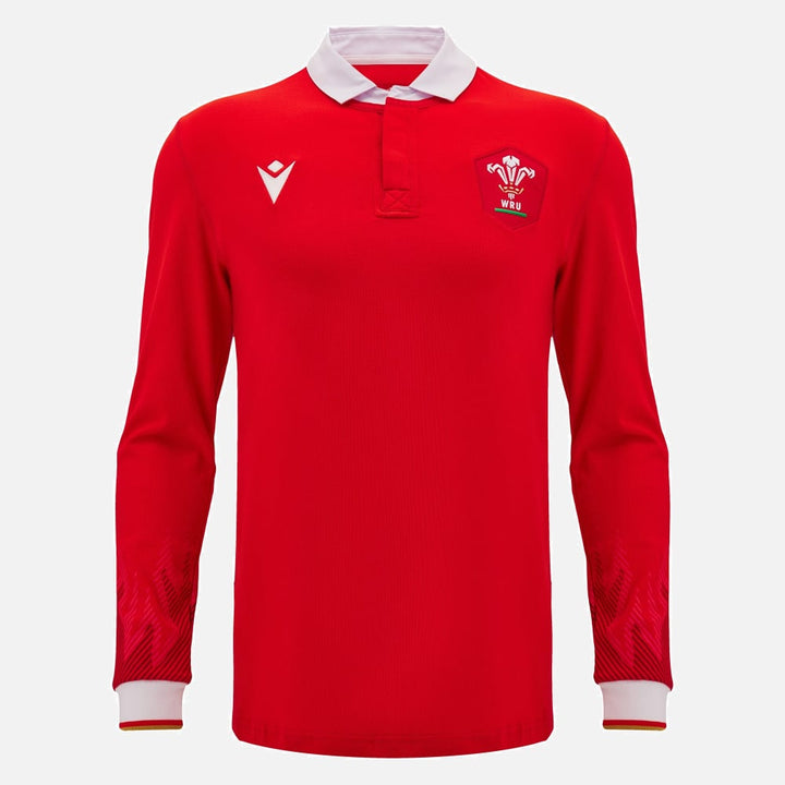 Macron Wales Rugby Long Sleeve Cotton Home Shirt Men