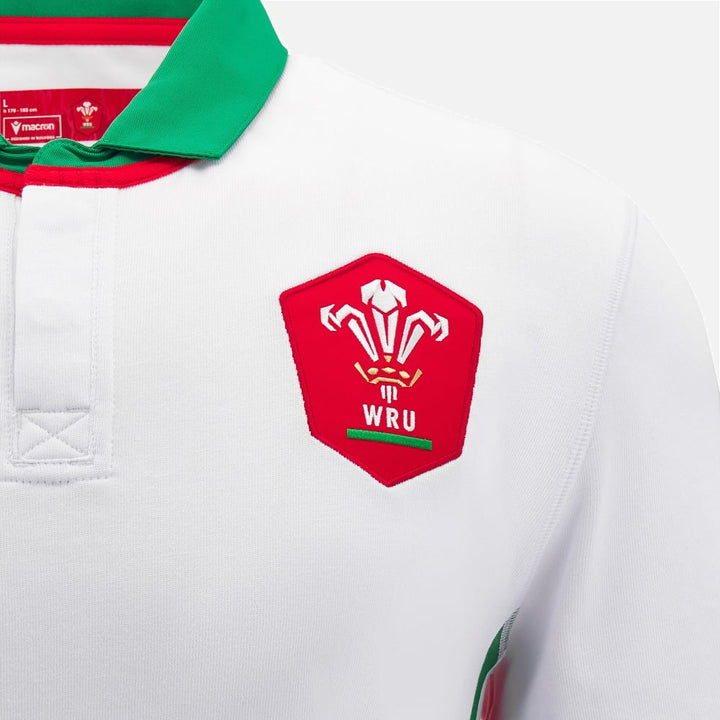 Macron Wales Rugby Long Sleeve Cotton Away Shirt Men