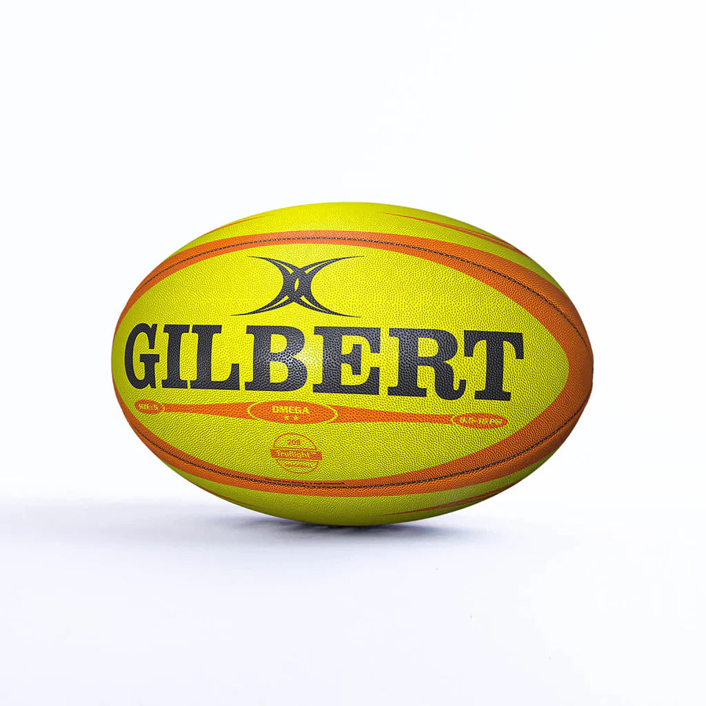 Gilbert Omega Match Rugby Ball Fluoro Size 5
