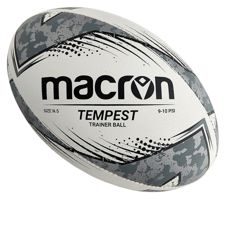 Macron Tempest N.5 Rugby Training Ball Black Size 5