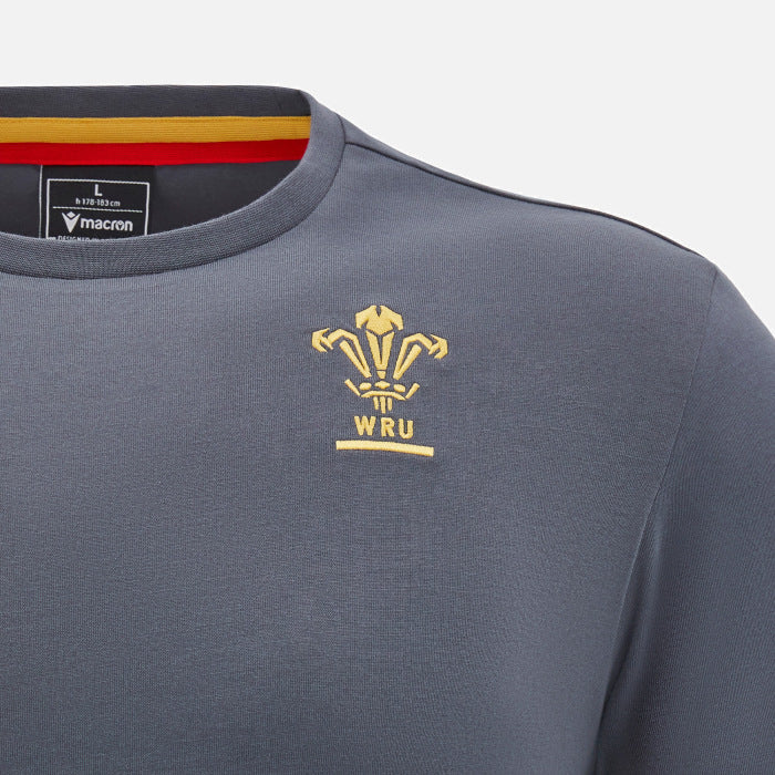 Macron Wales Rugby Travel T-shirt Men Anthracite