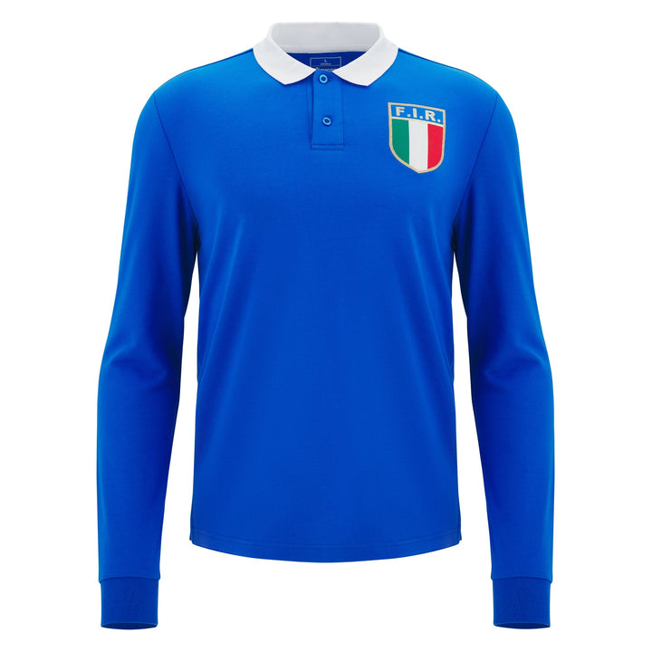 Macron Italy Rugby Fan Line Long Sleeve Shirt Adults 2025/26