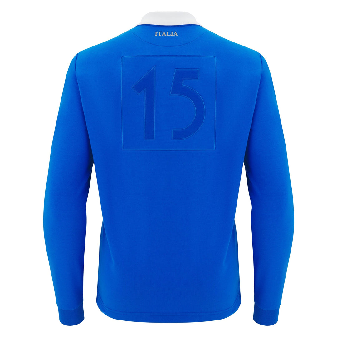 Macron Italy Rugby Fan Line Long Sleeve Shirt Adults 2025/26