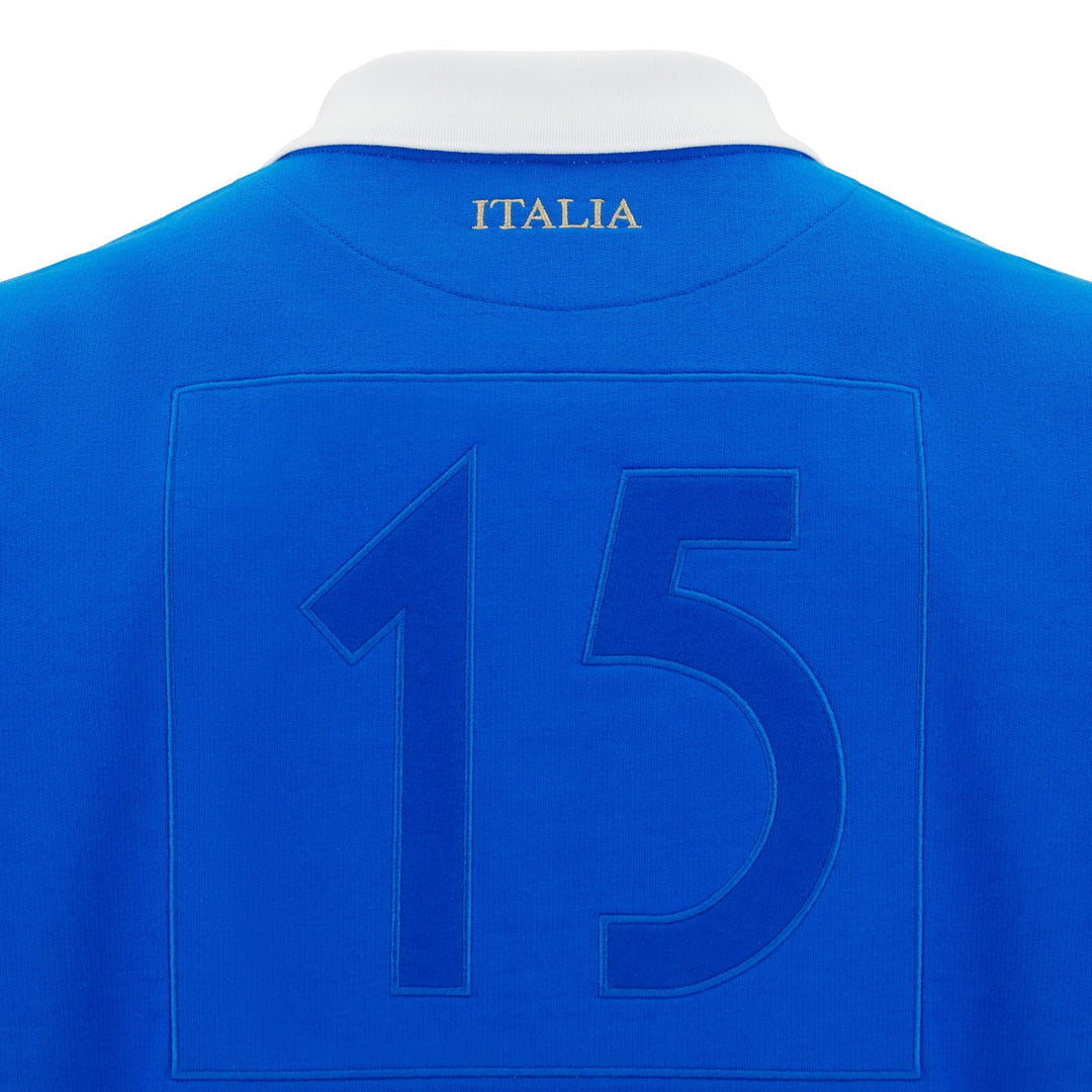 Macron Italy Rugby Fan Line Long Sleeve Shirt Adults 2025/26