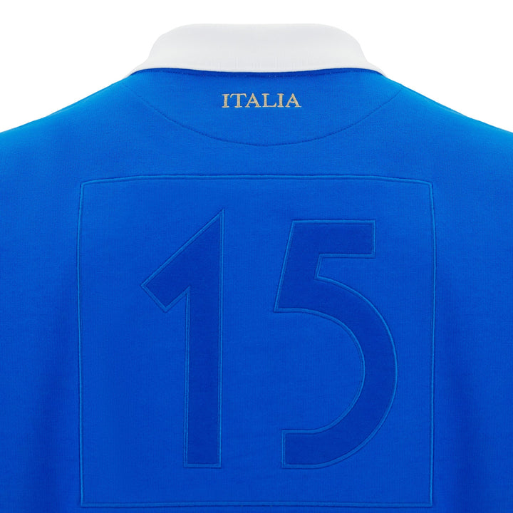 Macron Italy Rugby Fan Line Long Sleeve Shirt Adults 2025/26