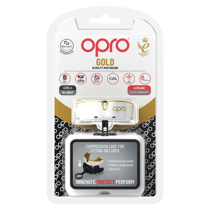 Opro Gold Ultra Fit Mouthguard Gold/White