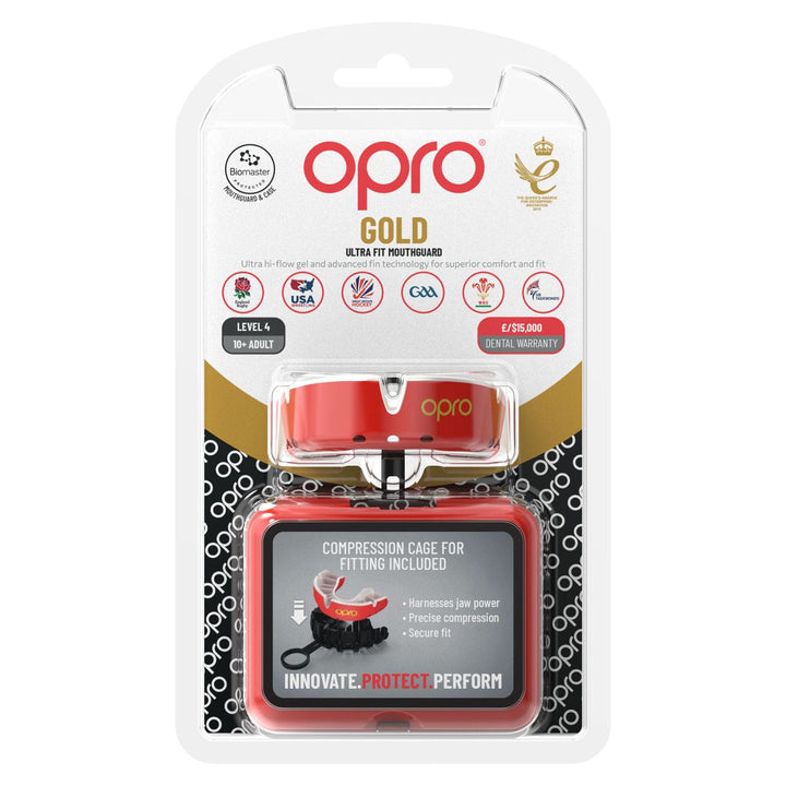 OPRO Gold Ultra Fit Mouthguard Red/White