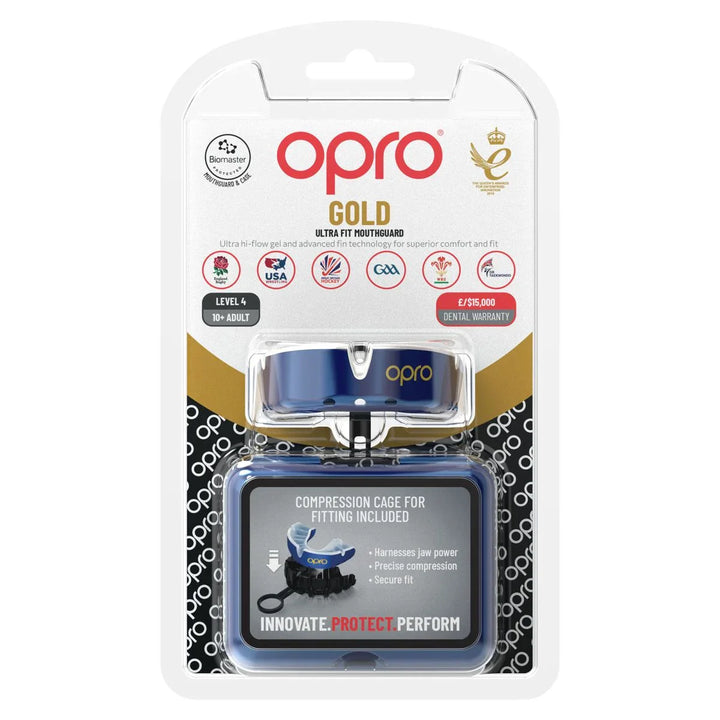 OPRO Gold Ultra Fit Mouthguard Blue/White