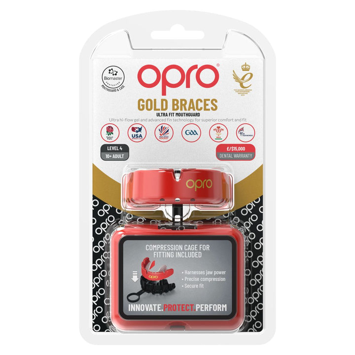 OPRO Gold Ultra Fit Mouthguard Braces Adults
