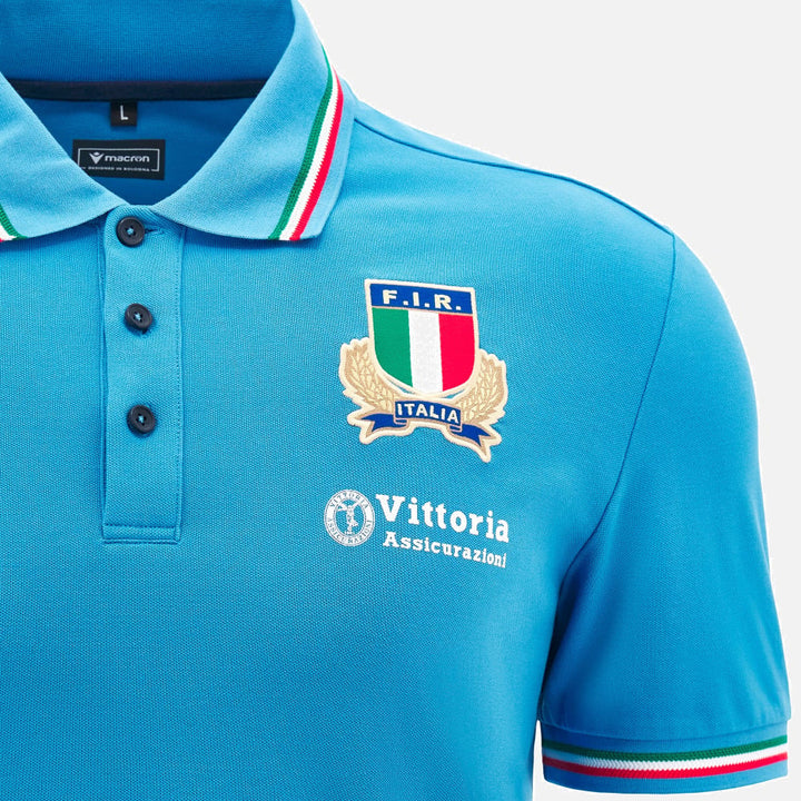 Macron Italy Rugby Travel Polo Shirt Men