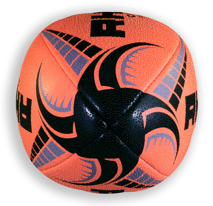 Rhino Cyclone Rugby Ball Fluorescent Orange Size 5