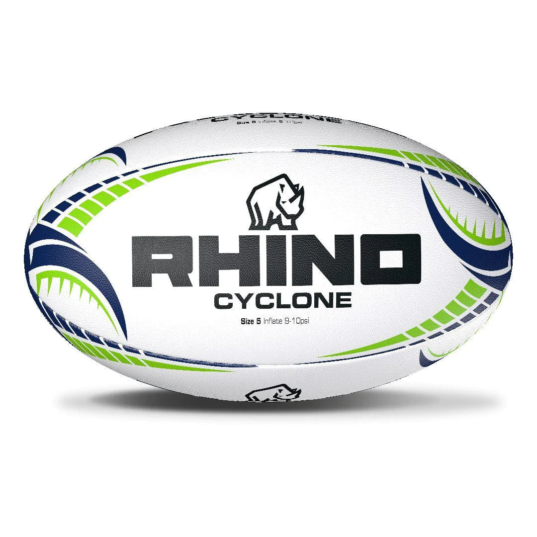 Rhino Cyclone Rugby Ball White Size 3