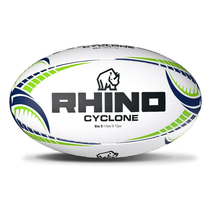 Rhino Cyclone Rugby Ball White Size 4