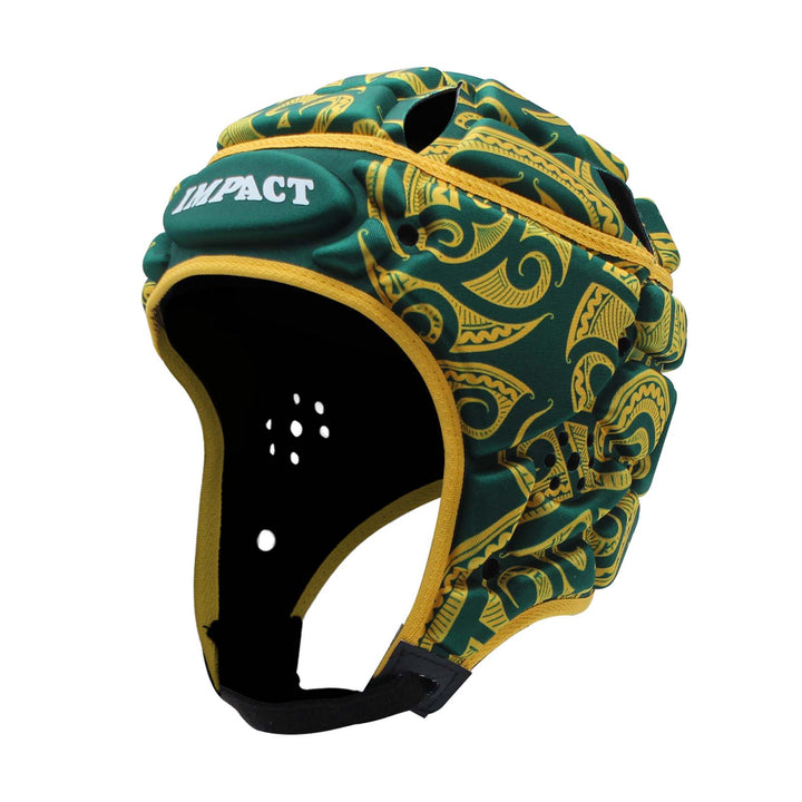 Impact Rugby Tribal Green/Gold Headguard