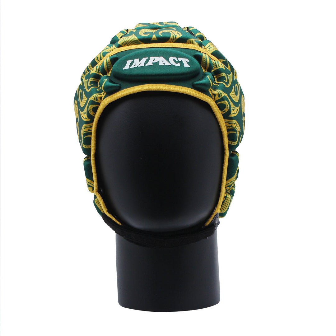 Impact Rugby Tribal Green/Gold Headguard