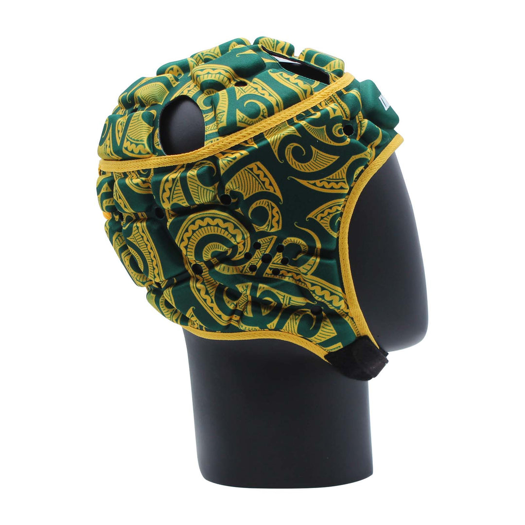 Impact Rugby Tribal Green/Gold Headguard