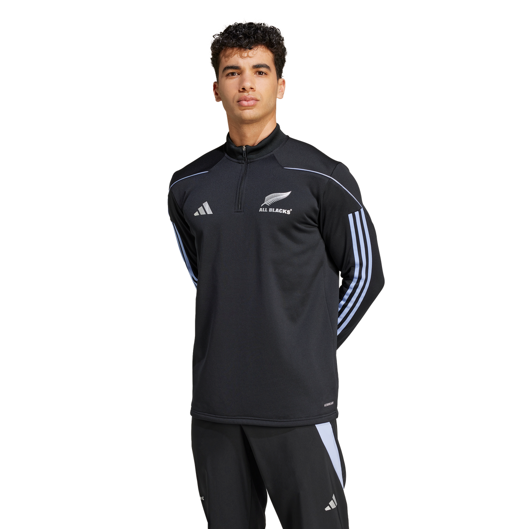 Adidas All Blacks Rugby LS Fleece Top Men Blue Spark