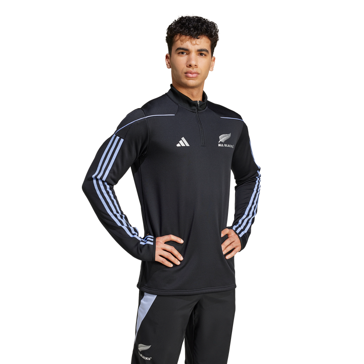 Adidas All Blacks Rugby LS Fleece Top Men Blue Spark