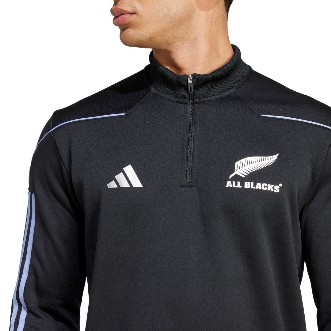 Adidas All Blacks Rugby LS Fleece Top Men Blue Spark