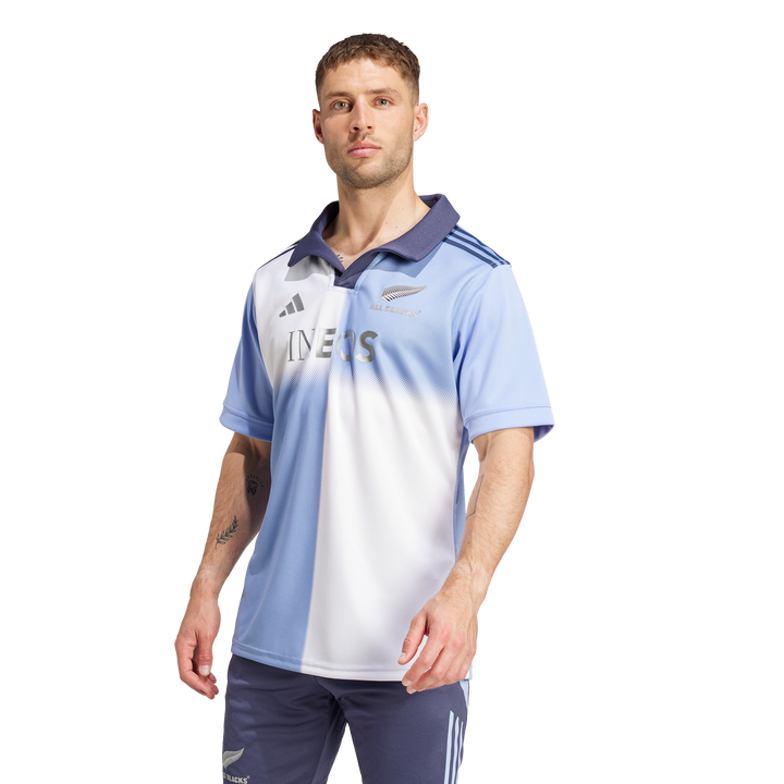 Adidas All Blacks Rugby Training Shirt Blue Spark