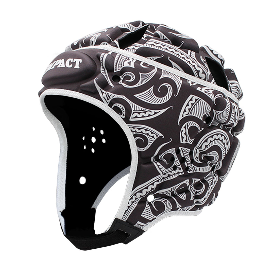 Impact Rugby Tribal Black Headguard