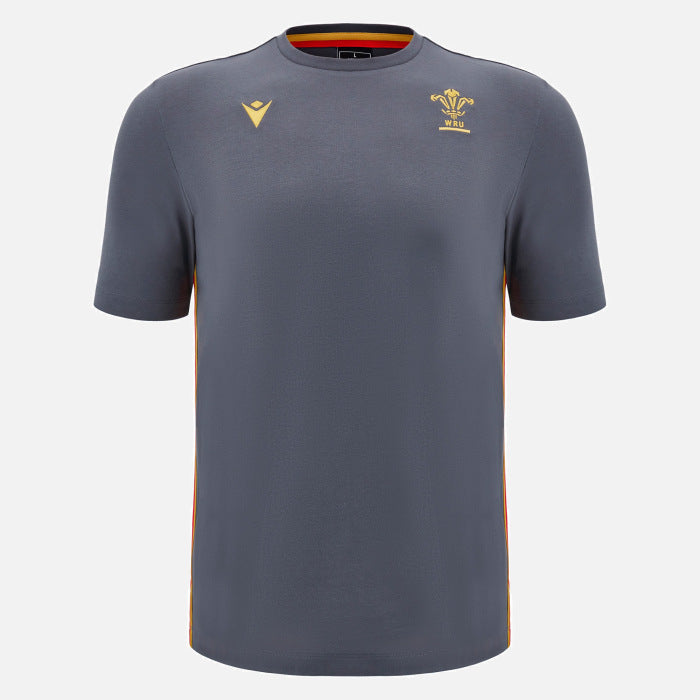 Macron Wales Rugby Travel T-shirt Men Anthracite
