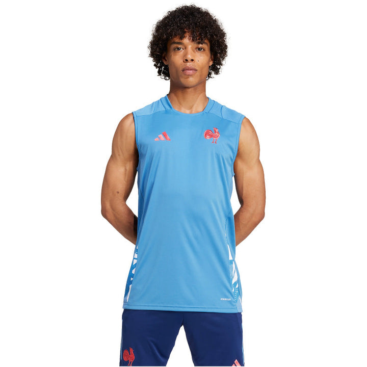 Adidas France Rugby Training Singlet Men Light Blue