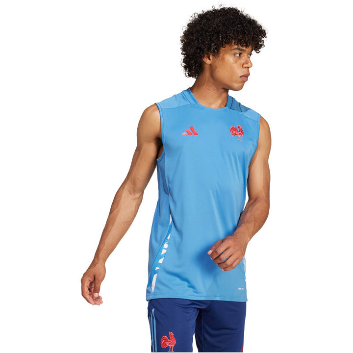 Adidas France Rugby Training Singlet Men Light Blue