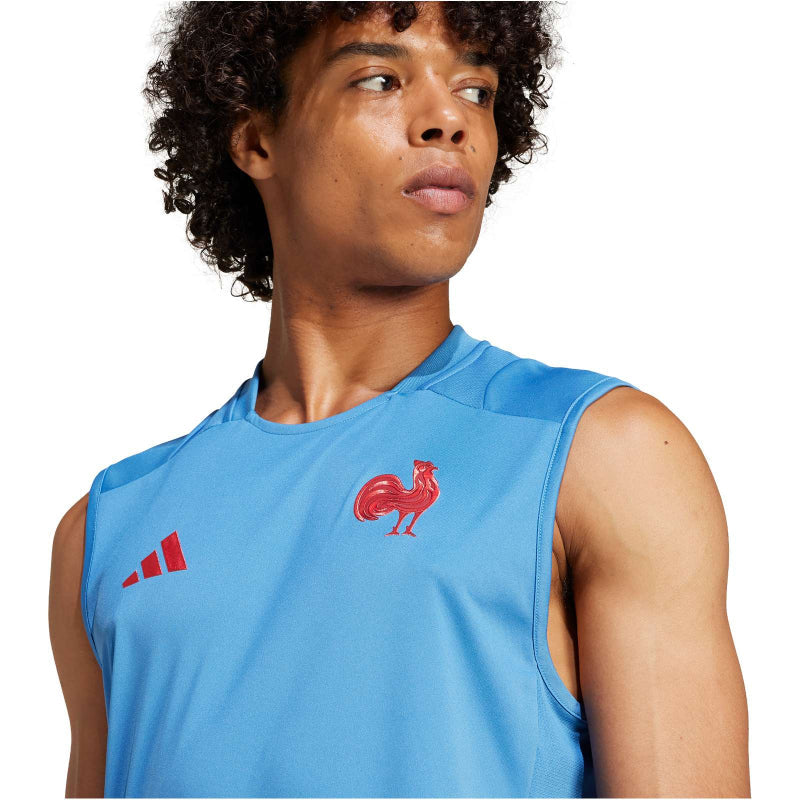 Adidas France Rugby Training Singlet Men Light Blue