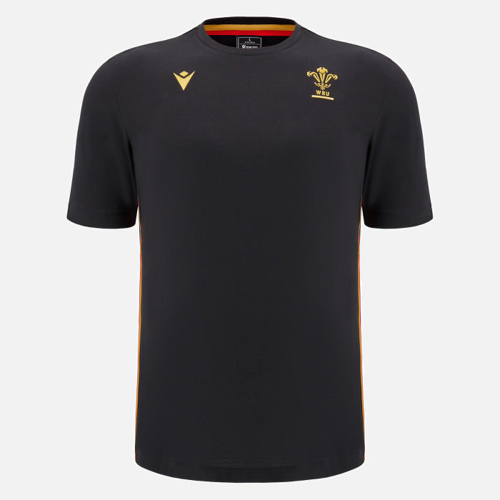 Macron Wales Rugby Travel T-shirt Men Black