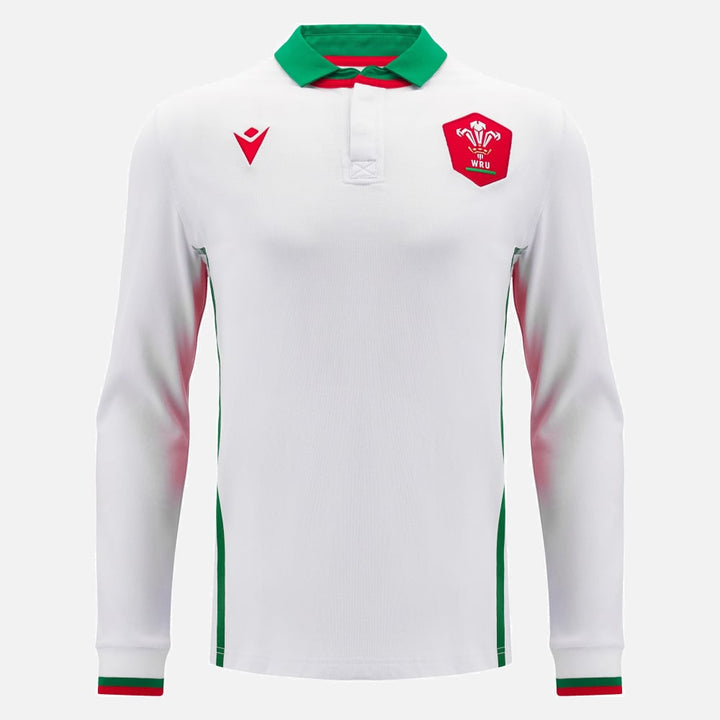 Macron Wales Rugby Long Sleeve Cotton Away Shirt Men