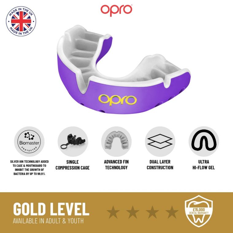 OPRO Gold Ultra Fit Mouthguard Blue/White