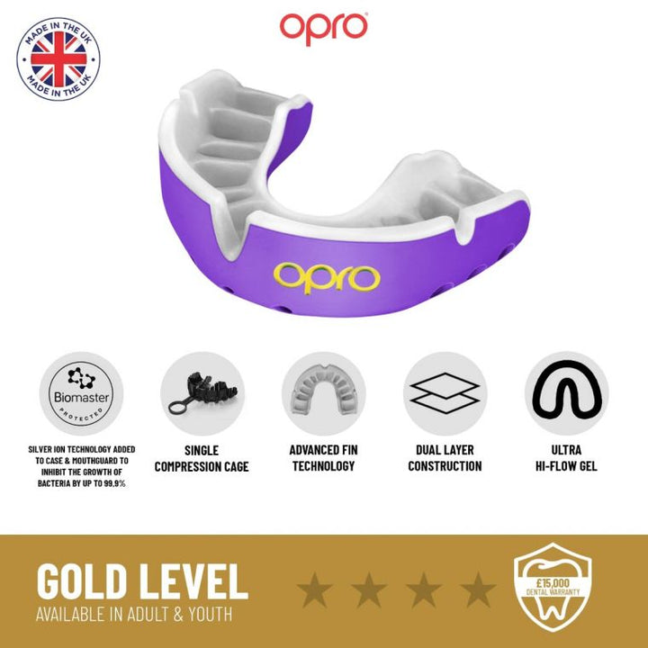 OPRO Gold Ultra Fit Mouthguard Blue/White