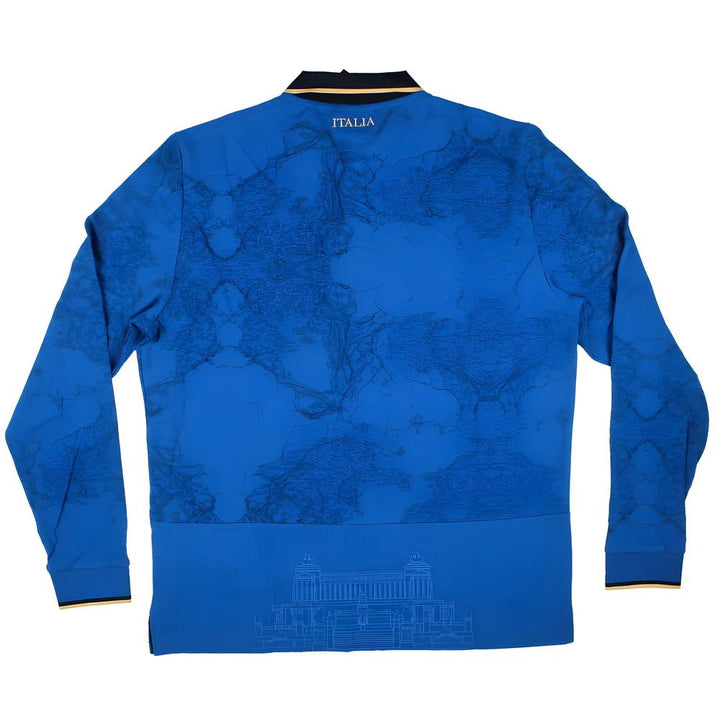 Macron Italy Rugby Home Long Sleeve Cotton Shirt Senior