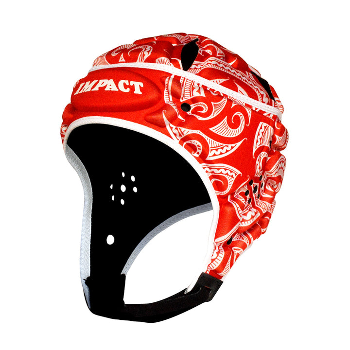 Impact Rugby Tribal Red Headguard