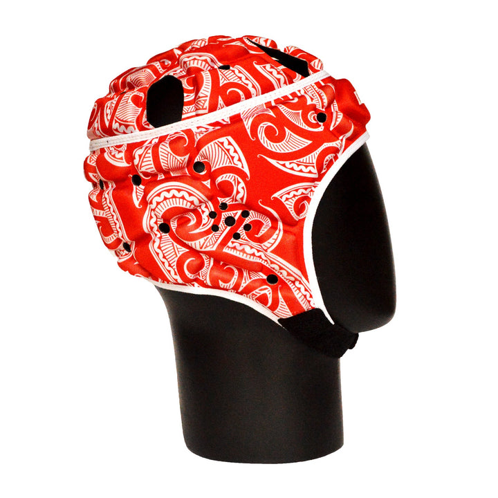 Impact Rugby Tribal Red Headguard