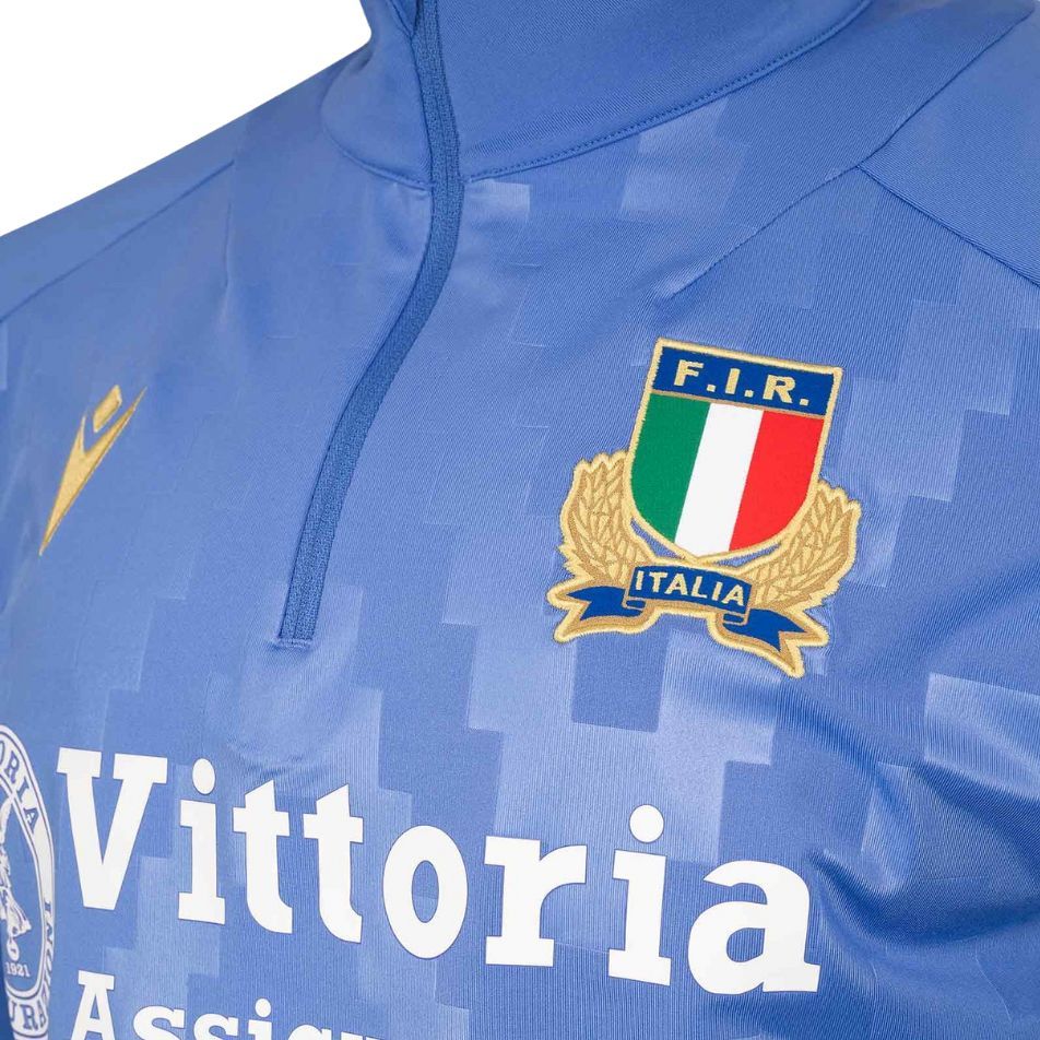 Macron Italy Rugby 1/4 Zip Training Top Kids